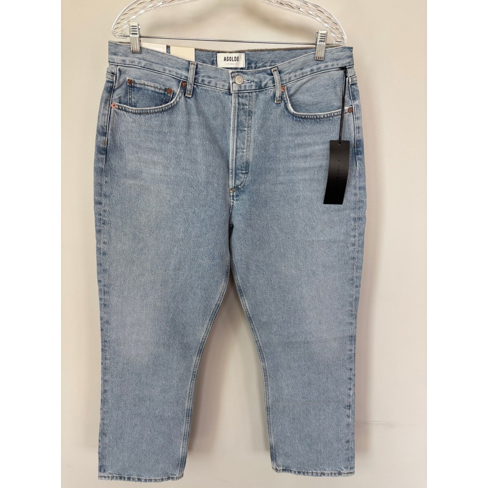 Agolde‎ x Jenni Kayne Riley High Rise Straight Crop Jeans Light Wash Size 32